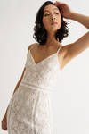 Annalynn White Lace Bodycon Midi Dress