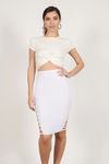 Rehab Clothing Can't Be Tamed White Pencil Skirt