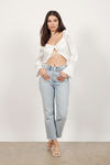 Cassidy White Satin Blouse