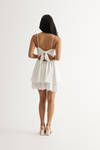 Darlene White Layered Flare Skater Dress