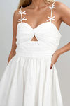 Dreamt About This Sweetheart Ruched Mini Dress - White