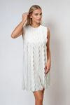 Feelin' Myself Scallop Textured Mini Dress - White