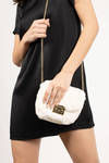 Fur Ball White Crossbody Bag