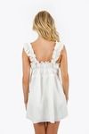 Jemille White Sleeveless Binding Detail Pleated Dress