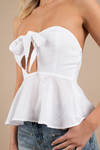 Knot My Problem Strapless White Top