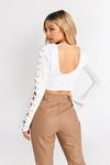 Knot Sorry White Lace Up Crop Top