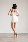 Liesel White Ruched Bodycon Mini Dress