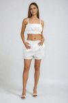 Made to Move Ruffled Crop Top and Shorts Set - White
