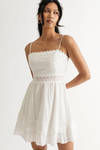 Make Me Go White Lace Skater Dress