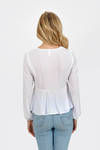 Mikee Front Tie Blouse - White
