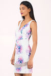 Flow With Me White Multi Abstract Bodycon Dress