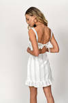Jenny white Stripe Ruffle Bodycon Dress