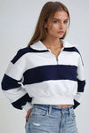 Urban Drift Zip Pullover - White/Navy