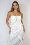 One More Kiss Sweetheart Ruffle Maxi Dress - White