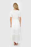 Salem White Tiered Poplin Maxi Dress