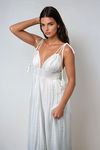 Beautiful Things Tie Shoulder Maxi Dress - White Silver
