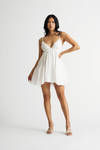 Sweet Melody White Tiered Babydoll Mini Dress