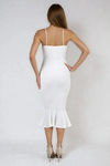 Swipe Right Mermaid Bodycon Midi Dress - White