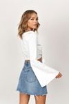 That Girl White Bell Sleeve Tie Top