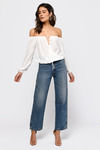 Twist and Shout White Cold Shoulder Top