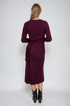 Bordeaux Allure Wrap Slit Midi Dress - Wine