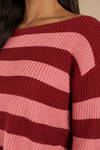 Caroline Wine Striped Sweater