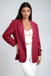 Chic Ease Relaxed Blazer - Wine