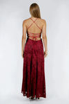 Fall For You Chiffon Open Back Maxi Dress - Wine