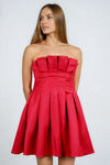 Glam Charm Strapless Pleated Mini Dress - Wine