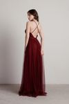 Here To Slay Wine Plunging Maxi Dress