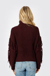 Return To Sender Wine Cable Knit Sweater
