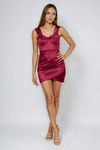 Too Fab Off Shoulder Bustier Mini Dress - Wine