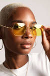 Capricorn Yellow Hexagon Shaped Sunglasses