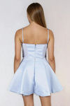 Feel This Glow Sweetheart Satin Mini Dress - Baby Blue