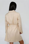 Elite Edge Belted Blazer Mini Dress - Beige