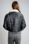 Aero Luxe Shearling Leather Jacket - Black