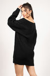 Alise Black Chunky Knit Sweater Dress