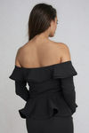 All About the Drama Off Shoulder Blouse - Black