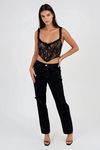 Amp the Night Mesh Lace Cami Top - Black