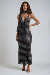Bare Magic Chiffon Polka Maxi Dress - Black
