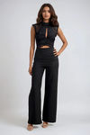 Boss Mode Lace Wide Leg Jumpsuit - Black
