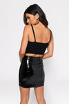 Cherie Black Faux Patent Leather Mini Skirt