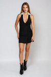 Chic Authority Halter Blazer Mini Dress - Black