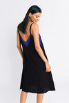 Subtle And Sweet Black & Cobalt Midi Dress