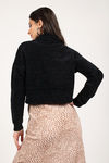 Coldwater Creek Cozy Black Chenille Knit Sweater
