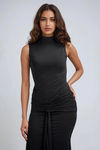 Confident Charm Sculpted Bodycon Maxi Dress - Black
