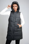 Cozy Trek Hooded Puffer Vest - Black