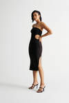 Divine Time Black Cutout Bodycon Midi Dress