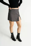 Follow The Sun Black Plaid Mini Skirt