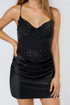 Glow Bold Sweetheart Embellished Mini Dress - Black